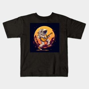 astronaut-stay-with-guitar-tshirt-design Kids T-Shirt